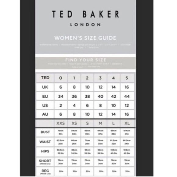 Ted Baker London Aselli Atlas Long Sleeve Midi Dress in Black Chevron - Size 1 - Picture 8 of 9